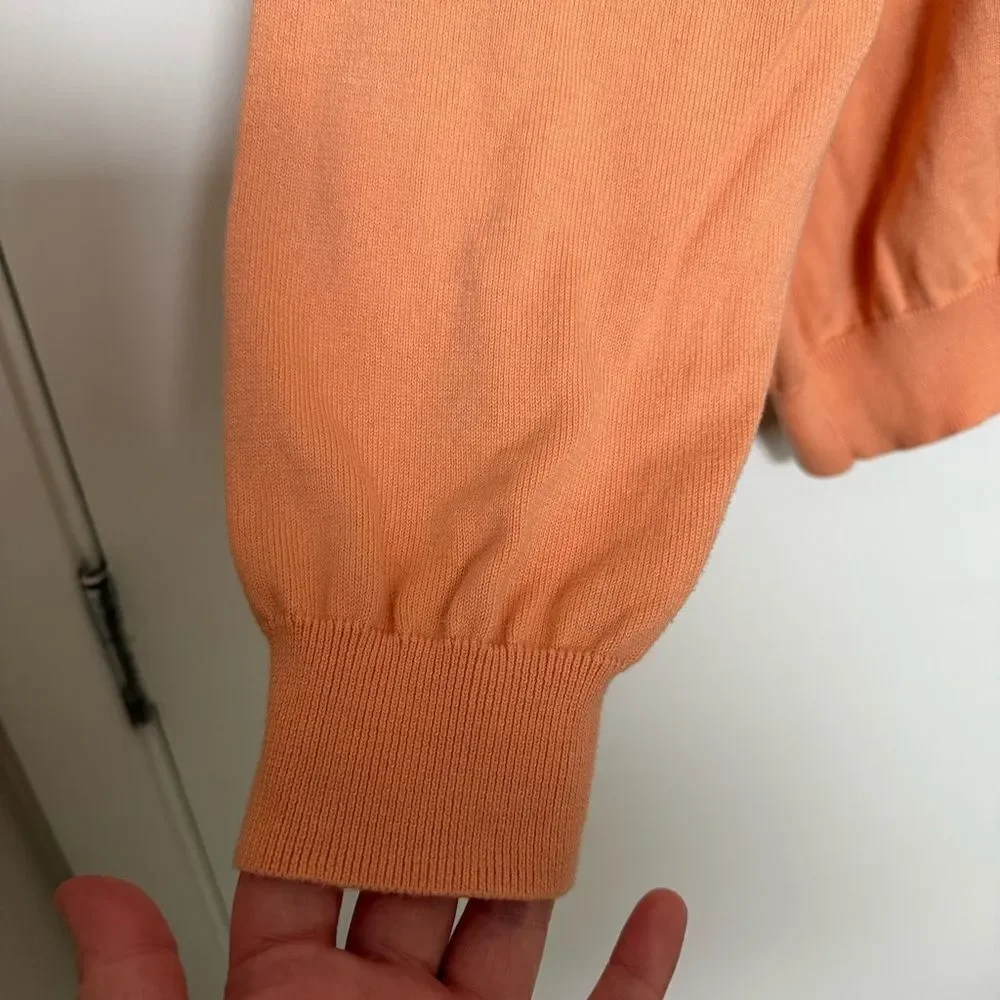Brooks Brothers 346 Sweater Mens Large Peach 100% Supima Cotton V Neck Preppy